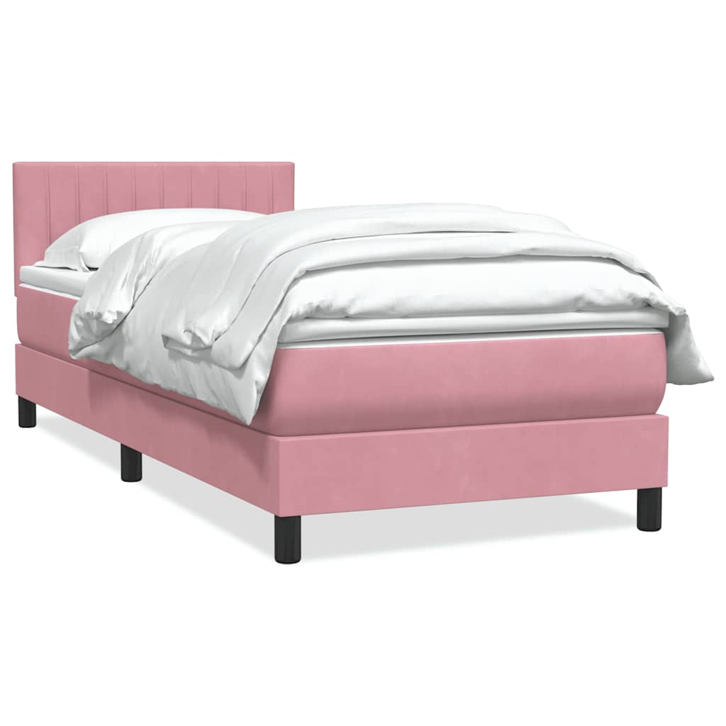 Boxspringbett mit Matratze Rosa 100x220 cm Samt
