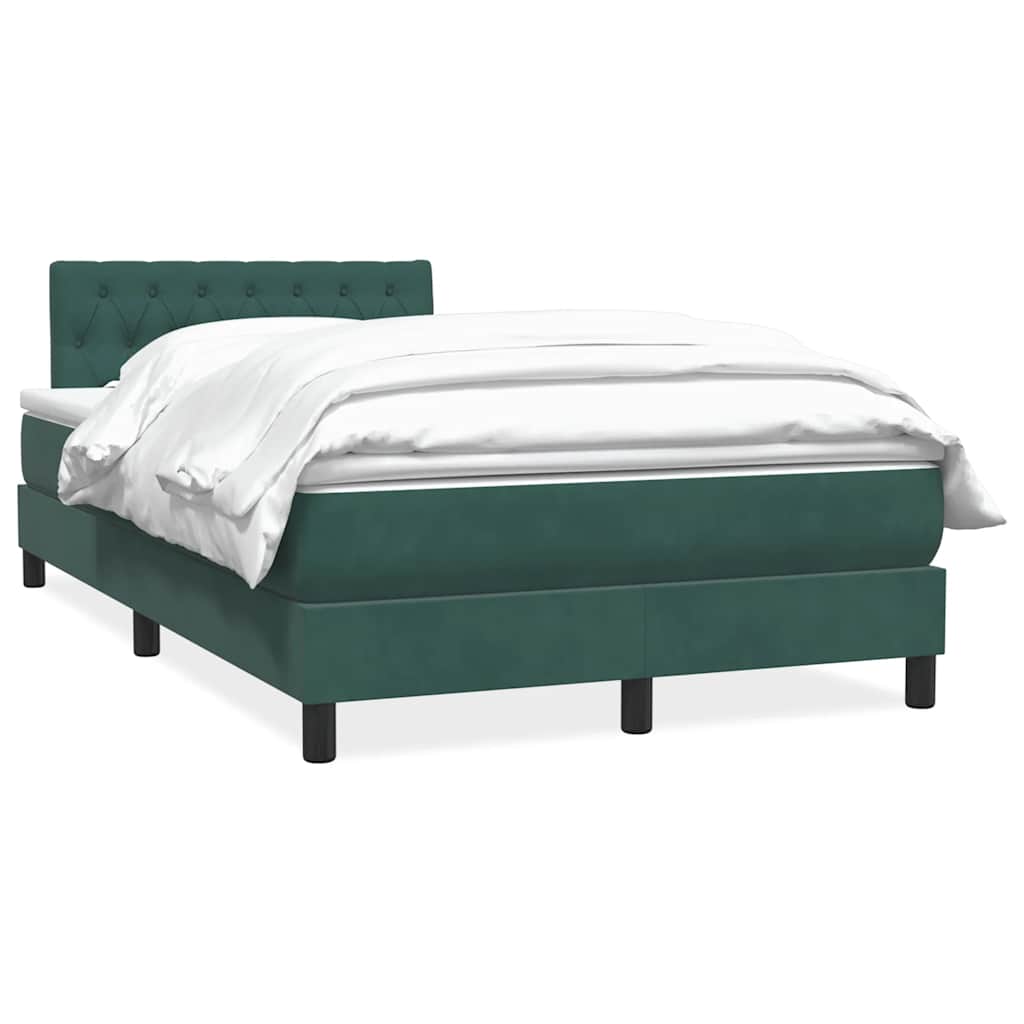 Boxspringbett mit Matratze Dunkelgrün 120x210 cm Samt