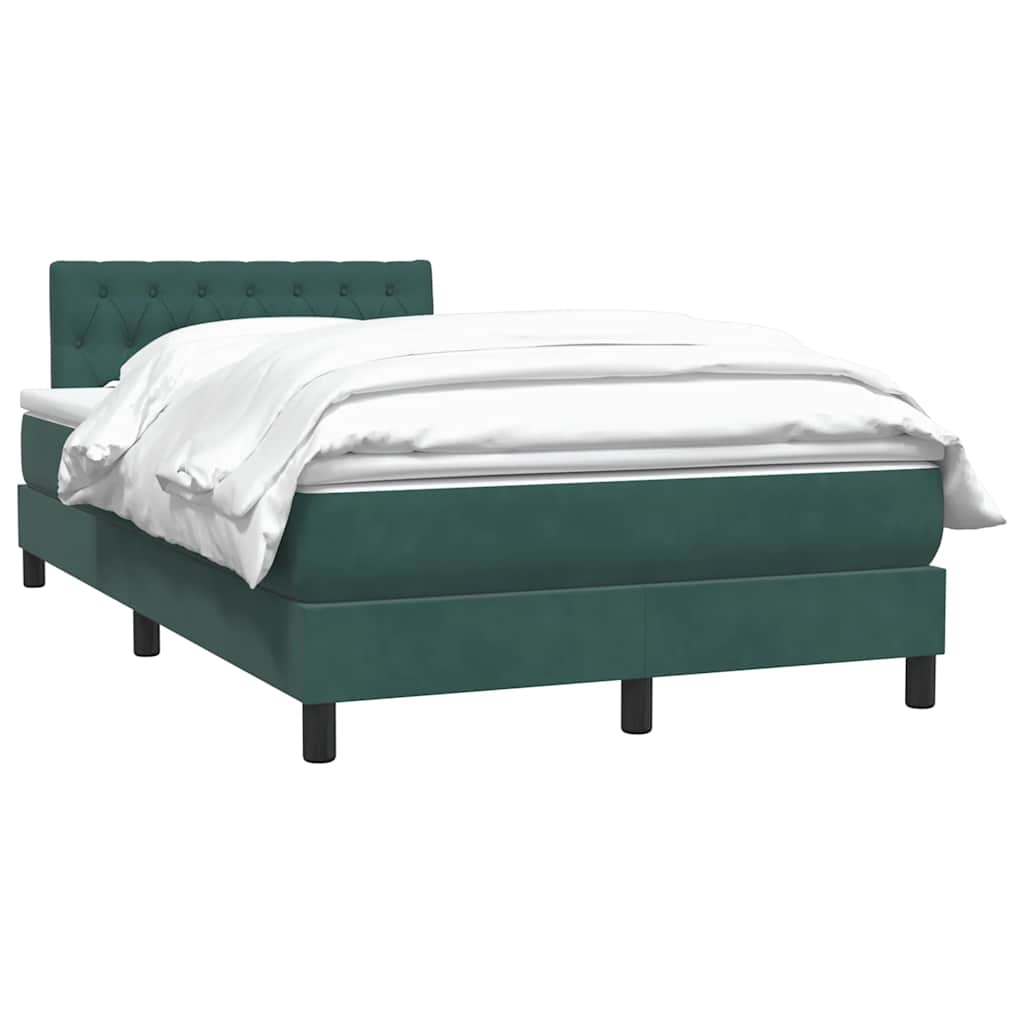 Boxspringbett mit Matratze Dunkelgrün 120x210 cm Samt