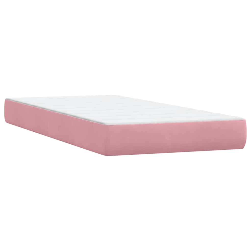 Boxspringbett mit Matratze Rosa 100x220 cm Samt