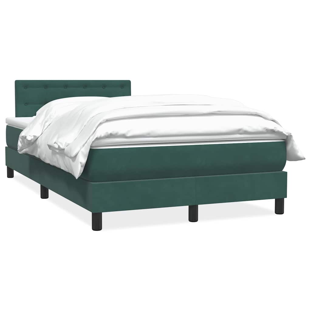 Boxspringbett mit Matratze Dunkelgrün 120x210 cm Samt