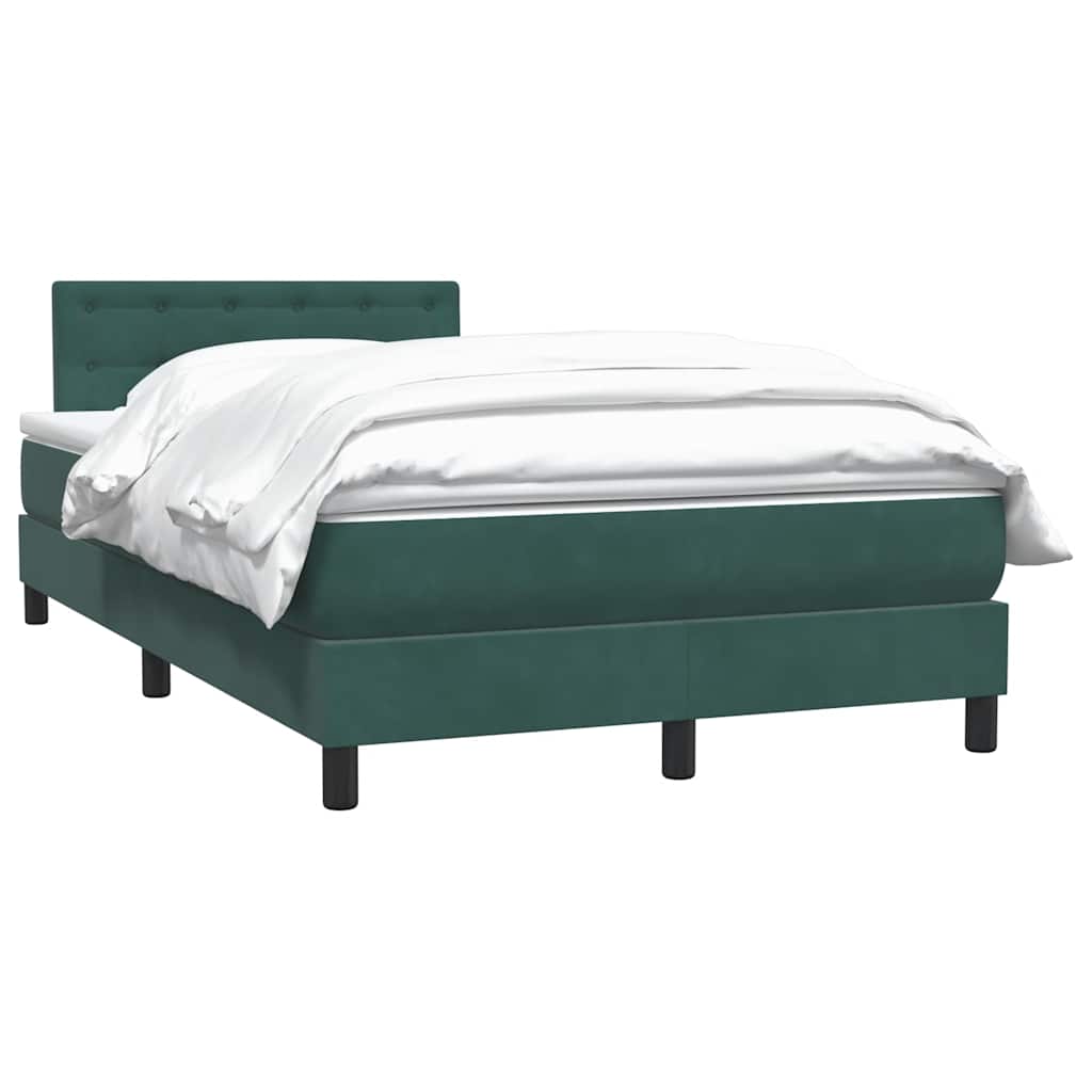 Boxspringbett mit Matratze Dunkelgrün 120x210 cm Samt