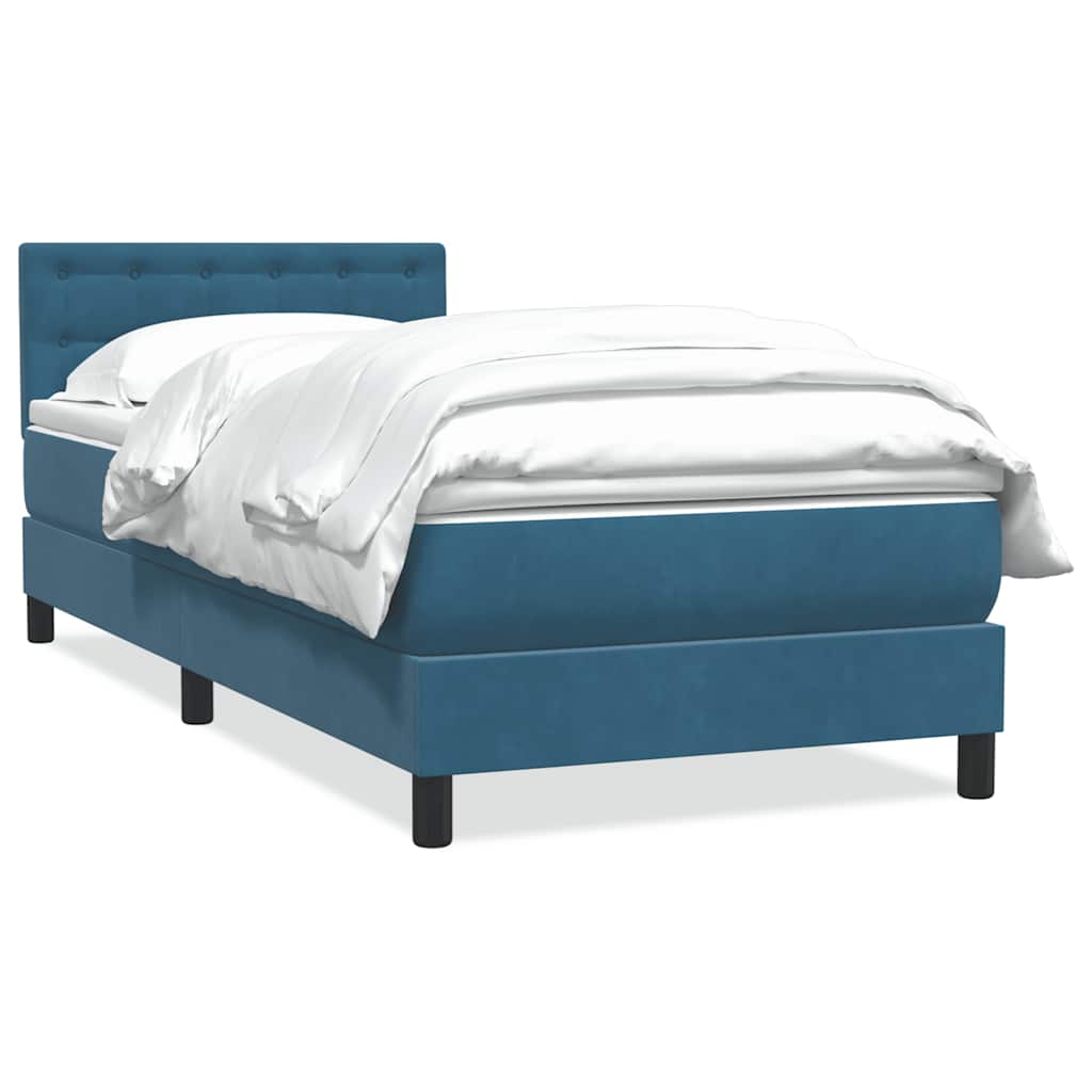 Boxspringbett mit Matratze Dunkelblau 80x220 cm Samt