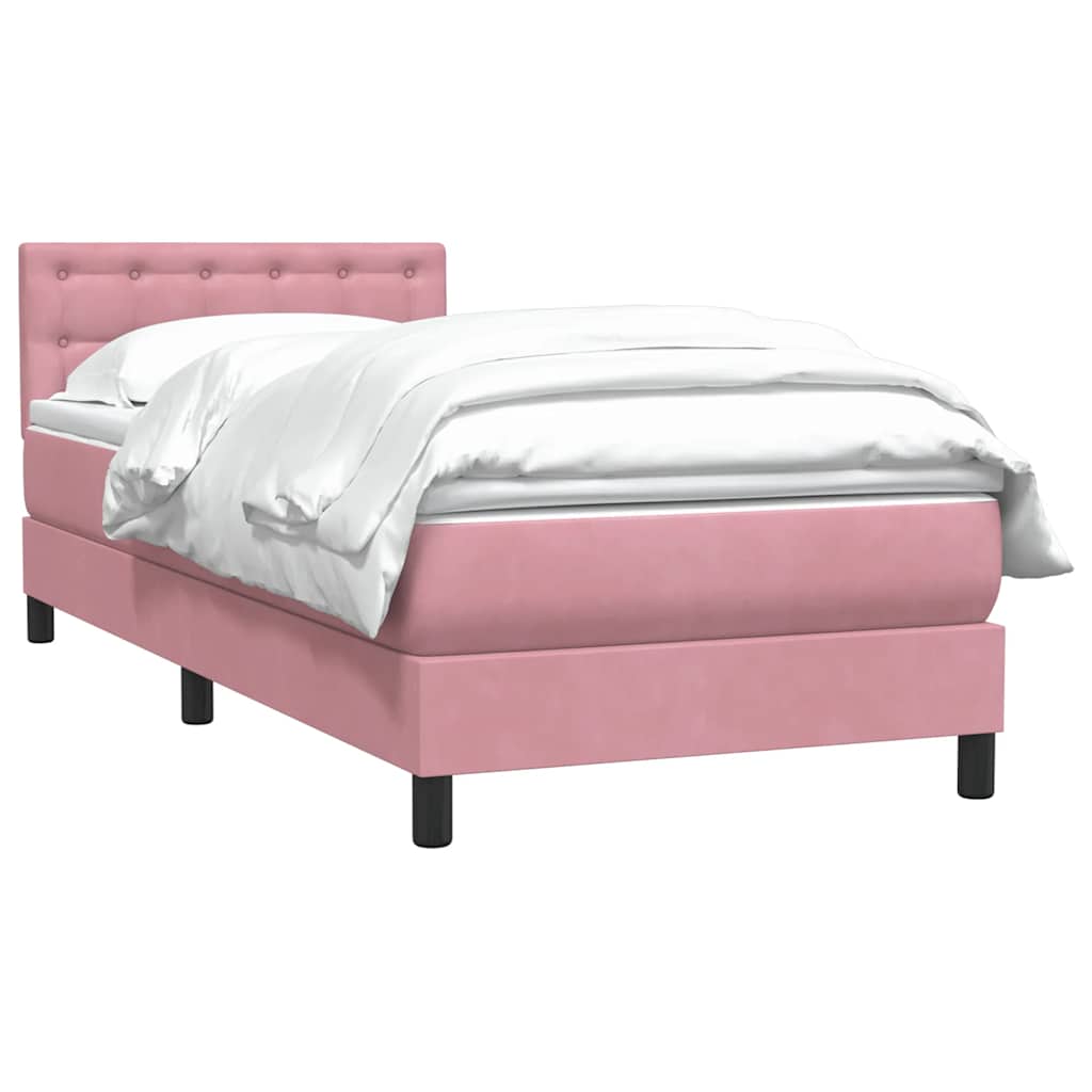 Boxspringbett mit Matratze Rosa 100x220 cm Samt