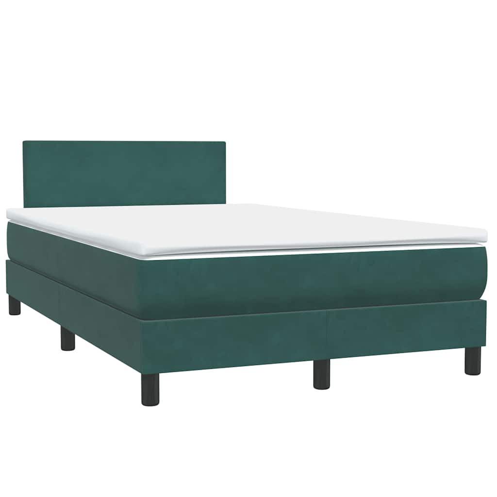 Boxspringbett mit Matratze Dunkelgrün 120x210 cm Samt