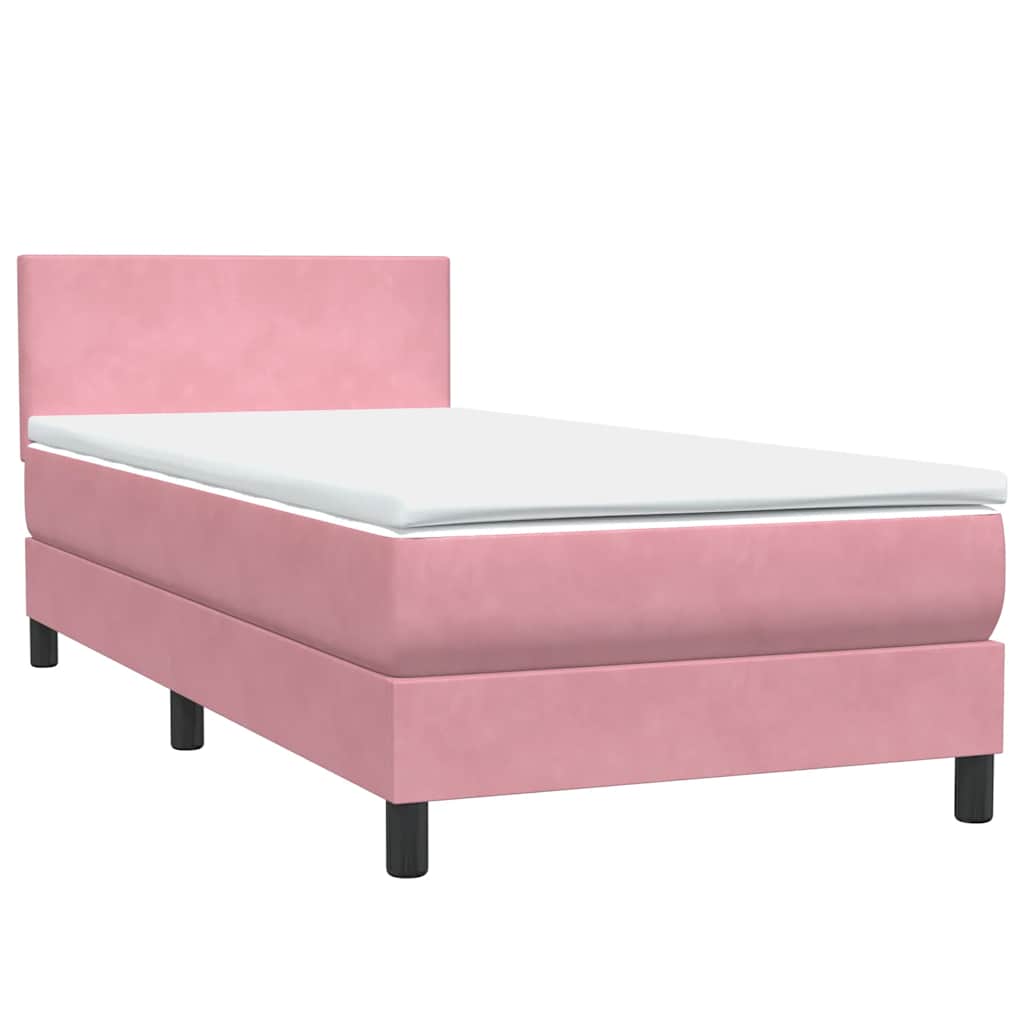 Boxspringbett mit Matratze Rosa 100x220 cm Samt