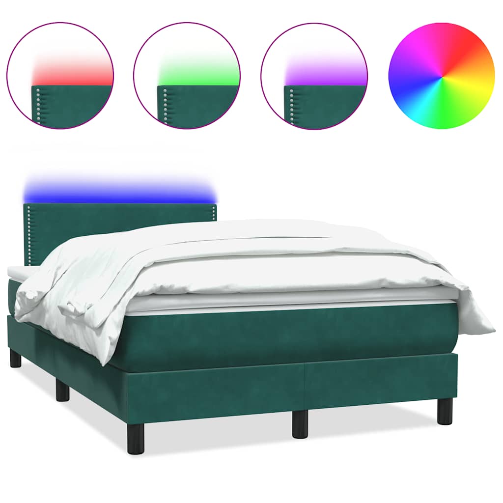 Boxspringbett mit Matratze Dunkelgrün 120x210 cm Samt