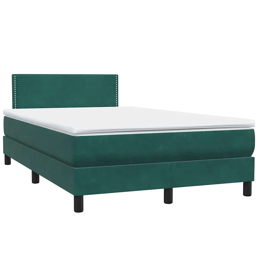 Boxspringbett mit Matratze Dunkelgrün 120x210 cm Samt