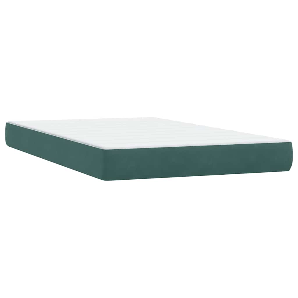 Boxspringbett mit Matratze Dunkelgrün 120x210 cm Samt