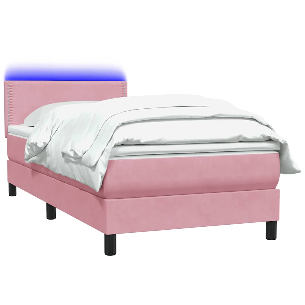 Boxspringbett mit Matratze Rosa 80x220 cm Samt