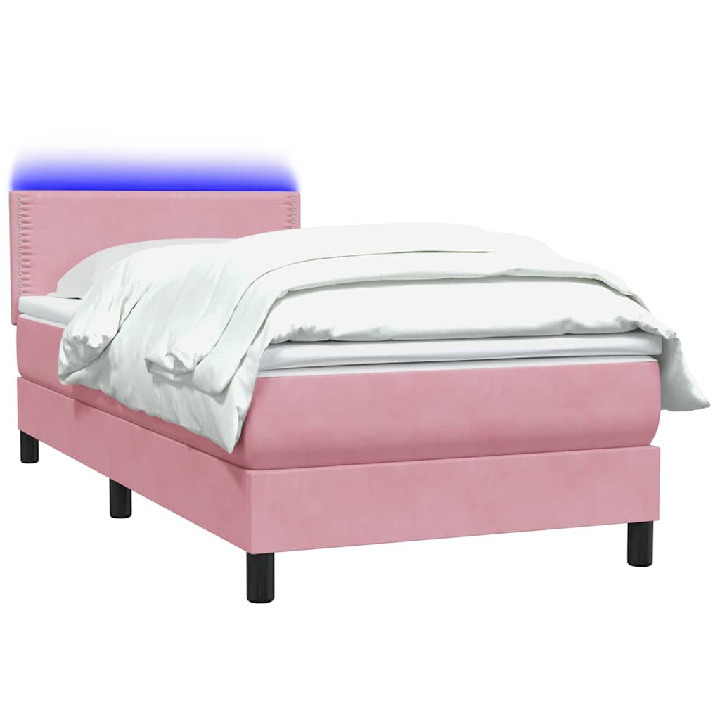 Boxspringbett mit Matratze Rosa 100x220 cm Samt