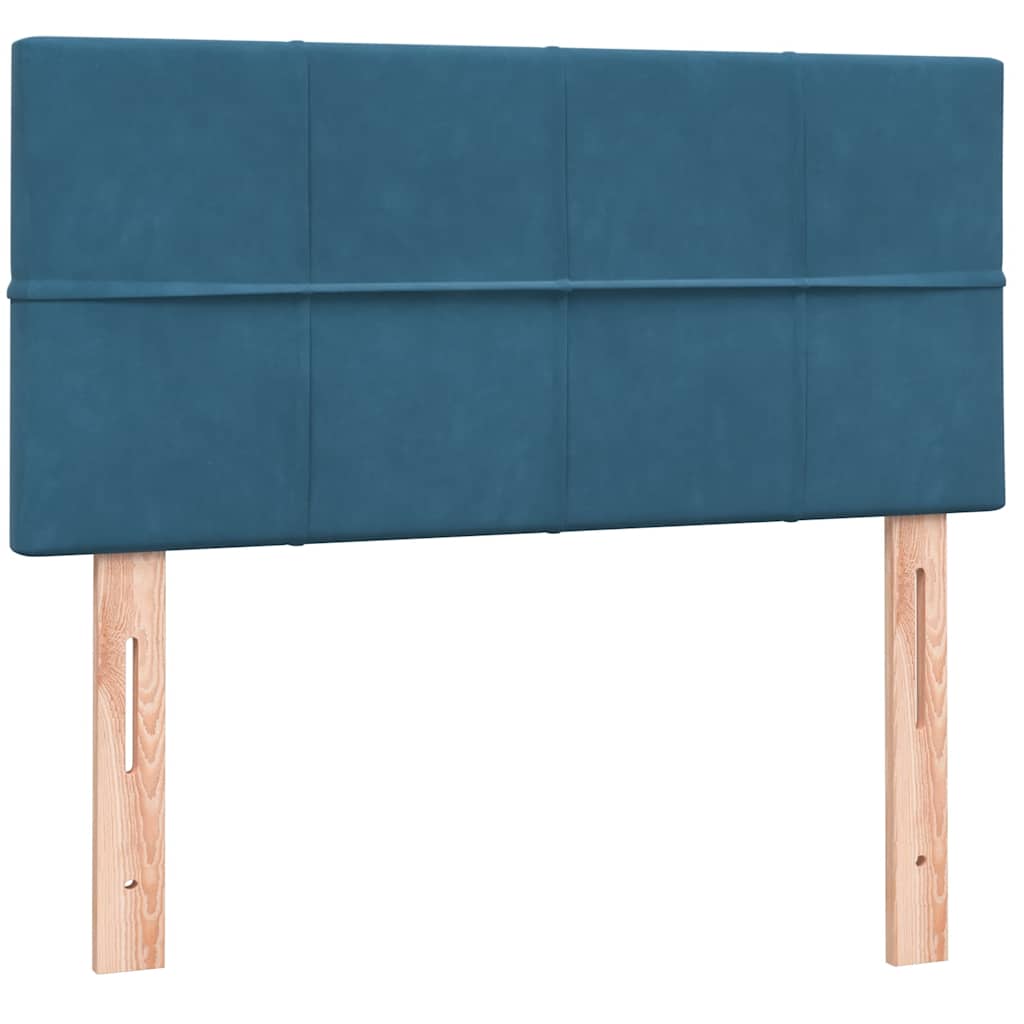 Boxspringbett mit Matratze Dunkelblau 80x220 cm Samt