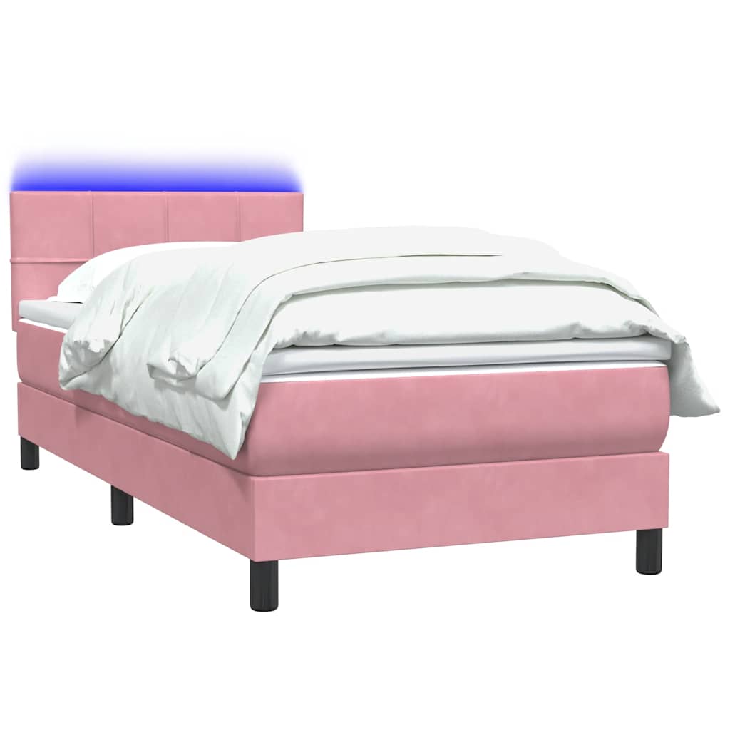 Boxspringbett mit Matratze Rosa 80x220 cm Samt