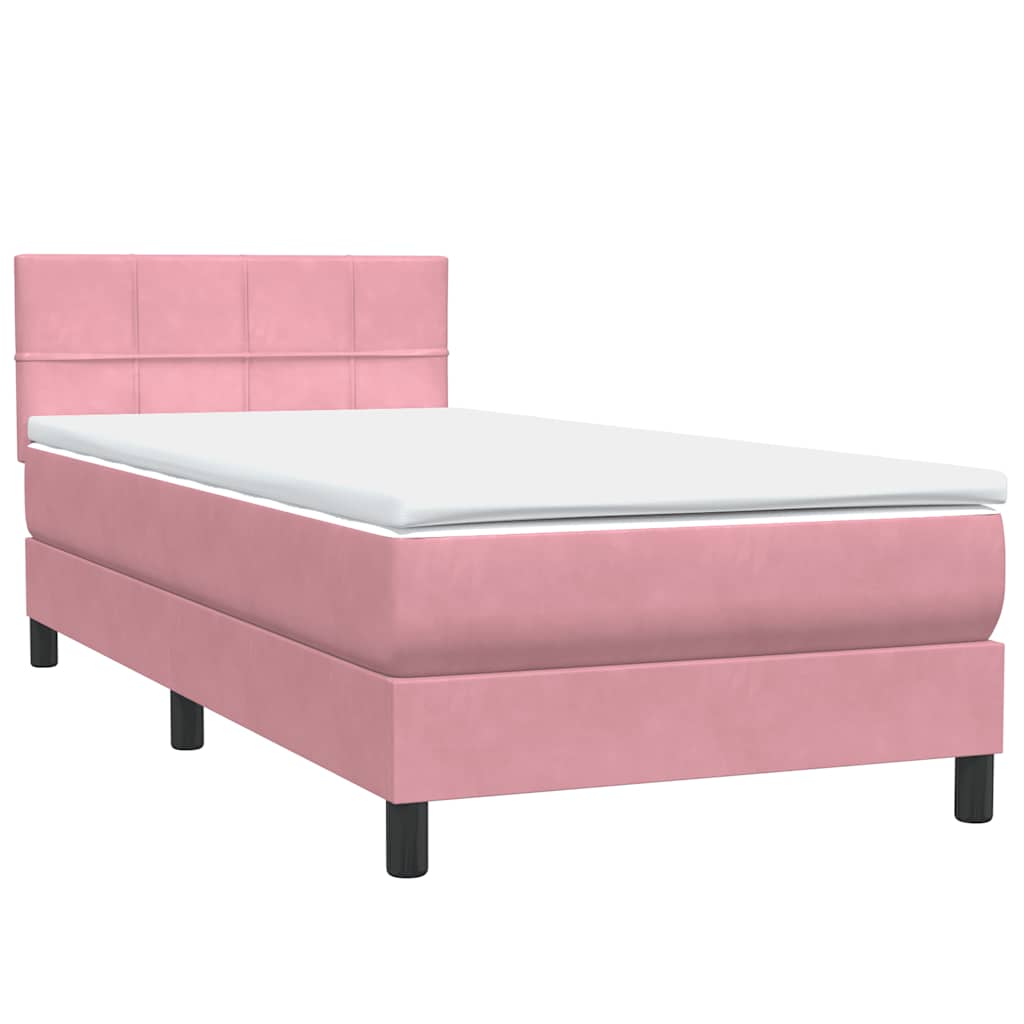 Boxspringbett mit Matratze Rosa 80x220 cm Samt