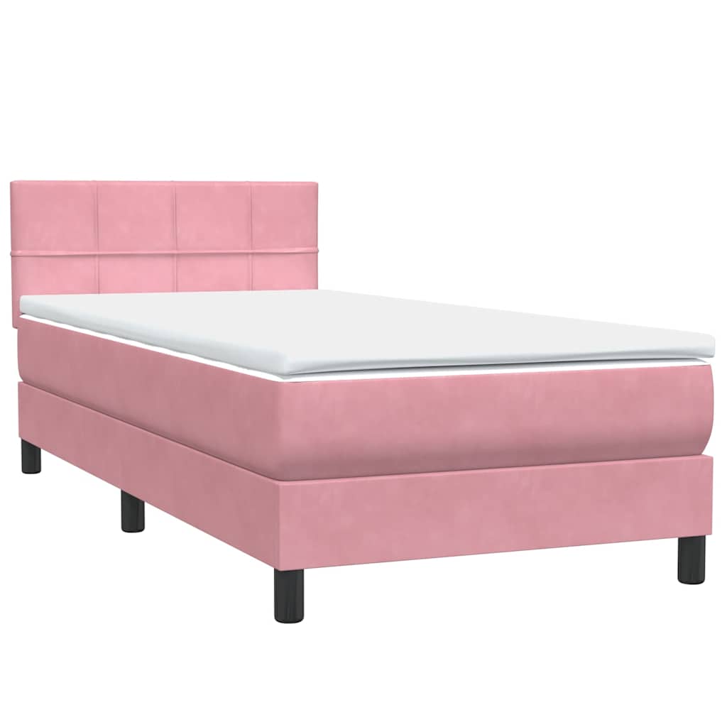 Boxspringbett mit Matratze Rosa 100x220 cm Samt