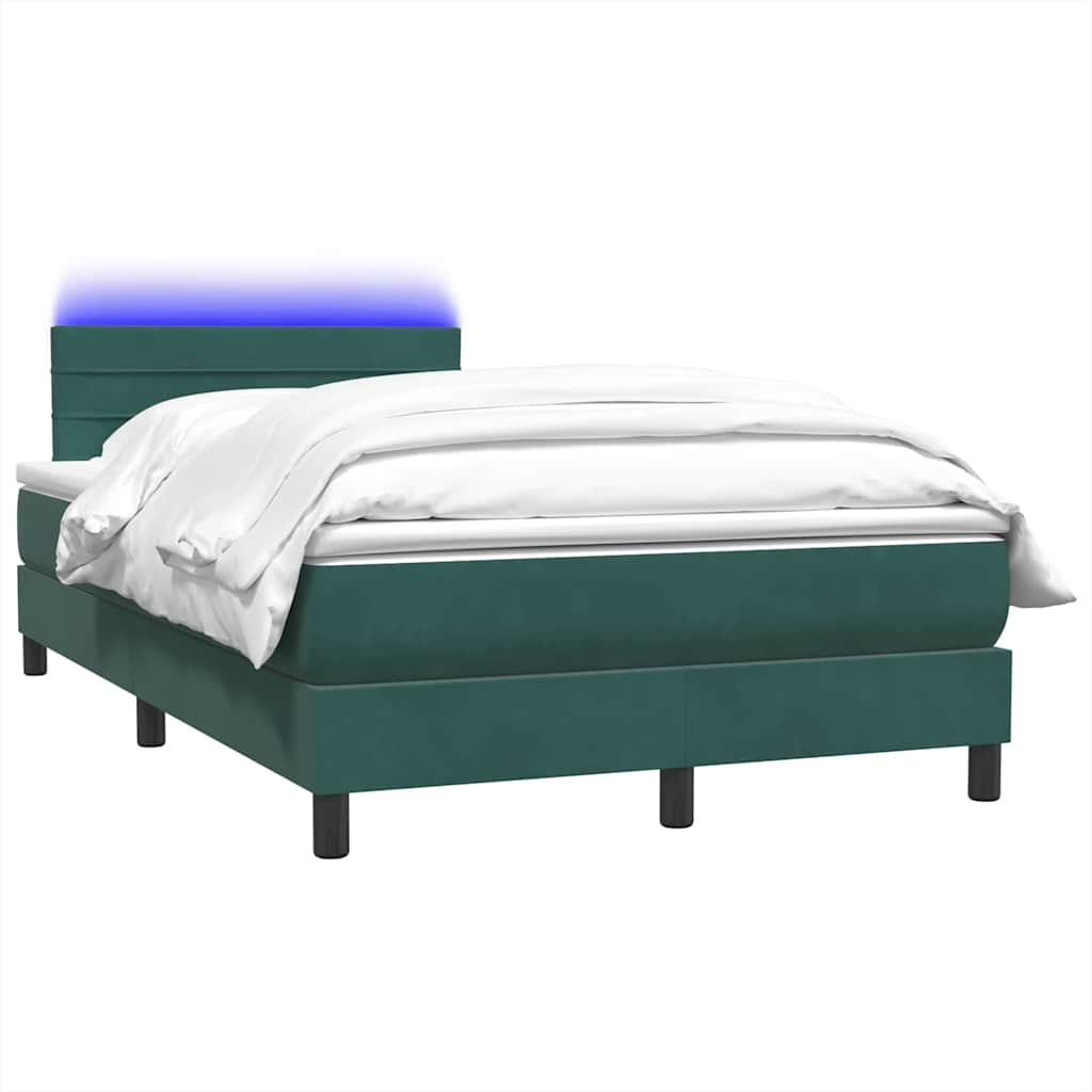 Boxspringbett mit Matratze Dunkelgrün 120x210 cm Samt