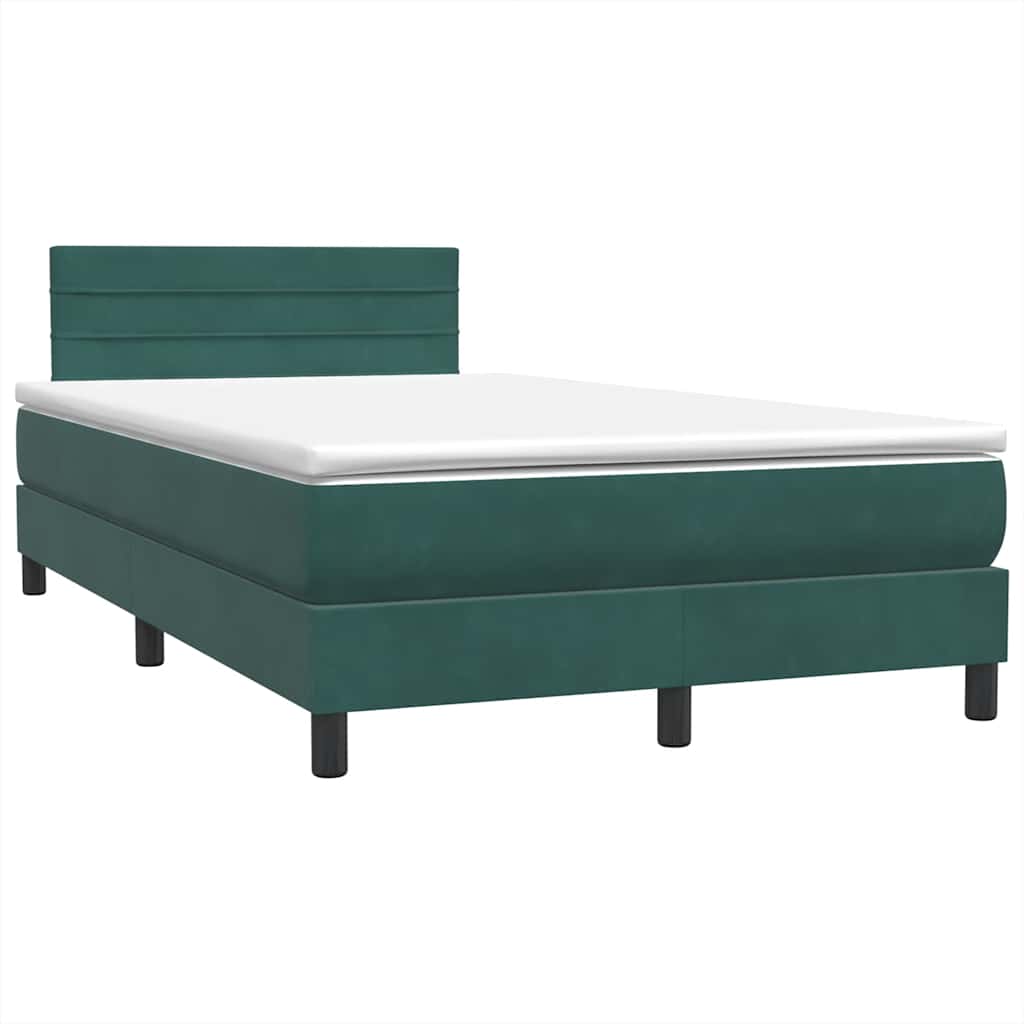 Boxspringbett mit Matratze Dunkelgrün 120x210 cm Samt