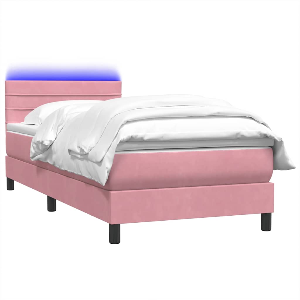Boxspringbett mit Matratze Rosa 80x220 cm Samt