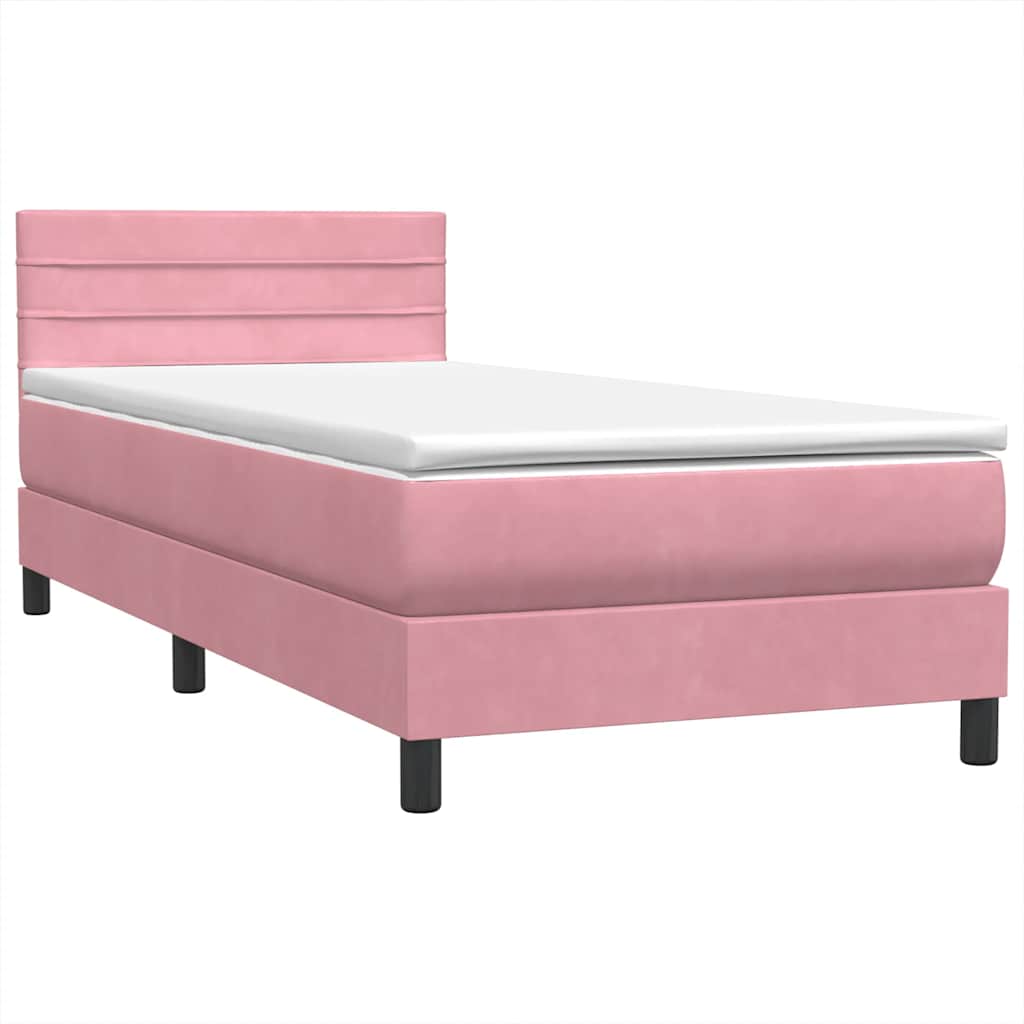 Boxspringbett mit Matratze Rosa 80x220 cm Samt
