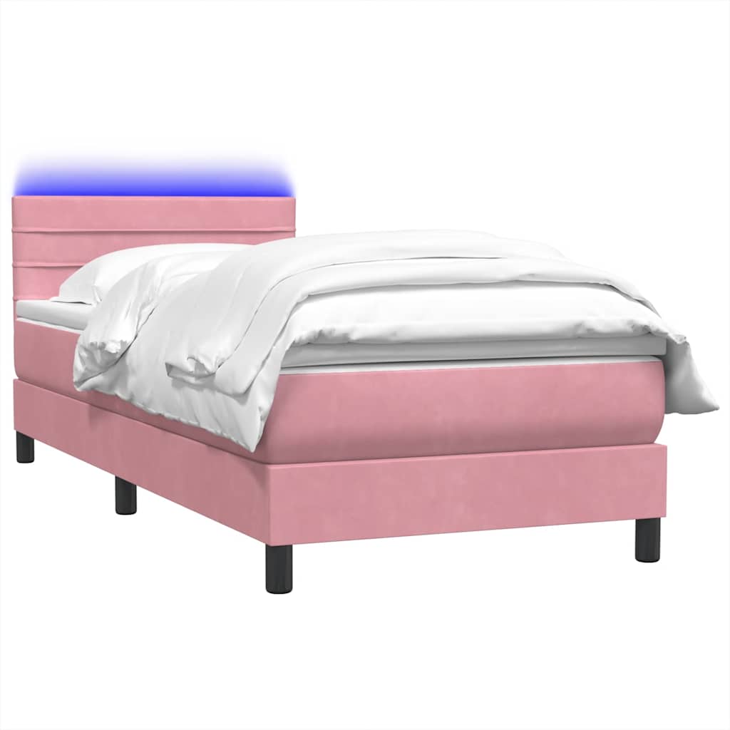 Boxspringbett mit Matratze Rosa 100x220 cm Samt