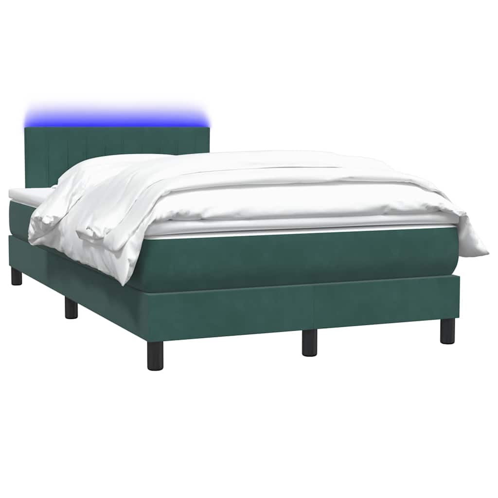 Boxspringbett mit Matratze Dunkelgrün 120x210 cm Samt