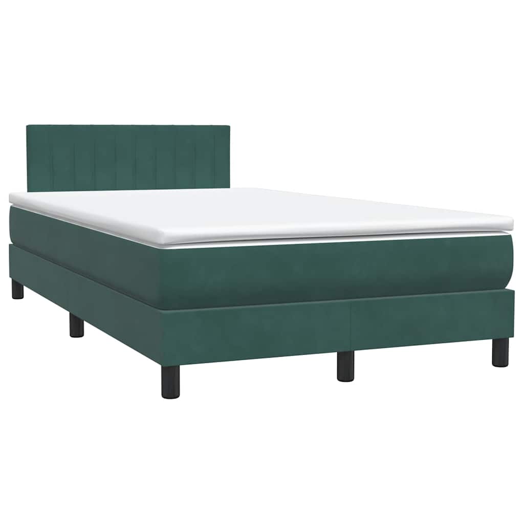 Boxspringbett mit Matratze Dunkelgrün 120x210 cm Samt