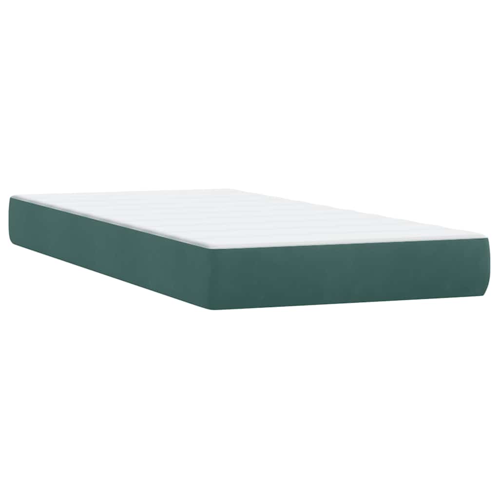 Boxspringbett mit Matratze Dunkelgrün 80x220 cm Samt