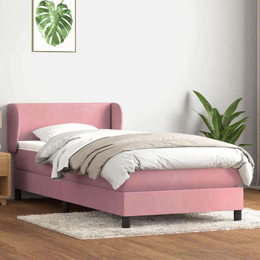 Boxspringbett mit Matratze Rosa 100x220 cm Samt