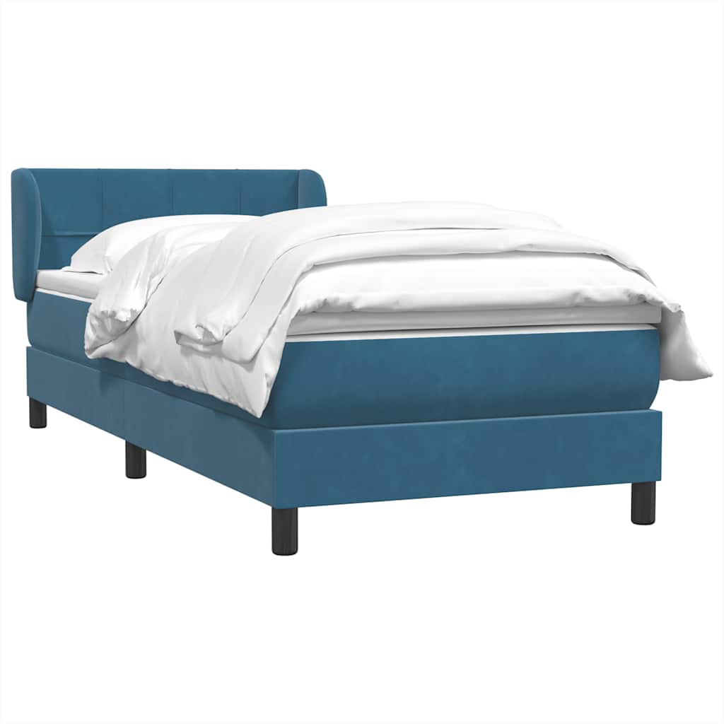 Boxspringbett mit Matratze Dunkelblau 80x220 cm Samt
