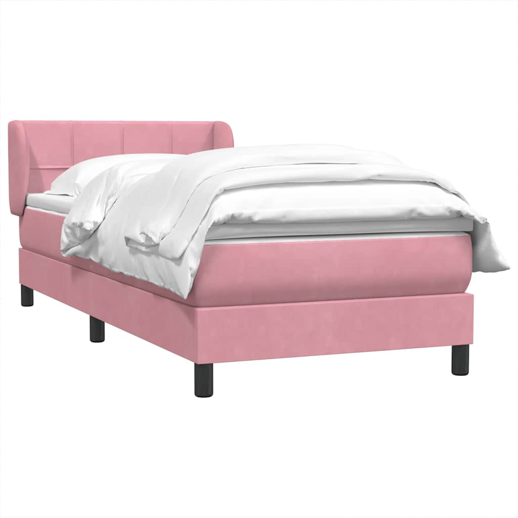 Boxspringbett mit Matratze Rosa 100x220 cm Samt