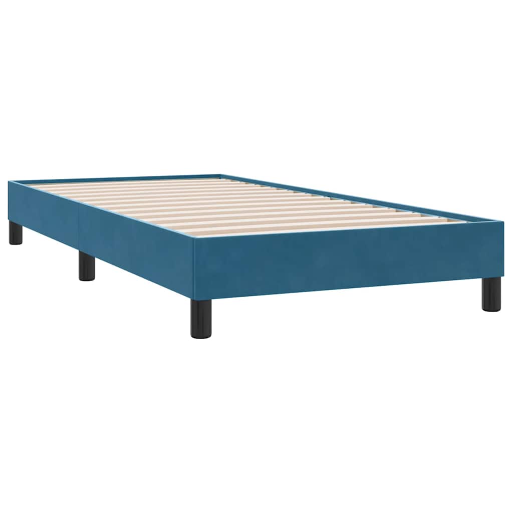 Boxspringbett mit Matratze Dunkelblau 100x210 cm Samt