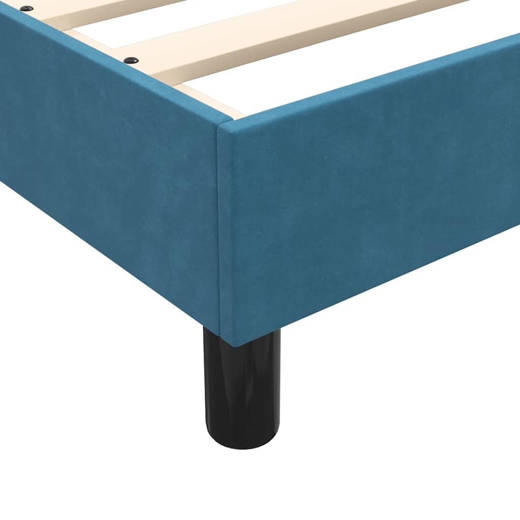 Boxspringbett mit Matratze Dunkelblau 100x210 cm Samt
