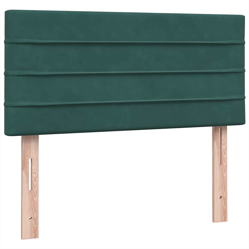 Boxspringbett mit Matratze Dunkelgrün 80x220 cm Samt