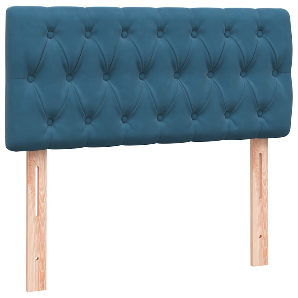 Boxspringbett mit Matratze Dunkelblau 80x220 cm Samt