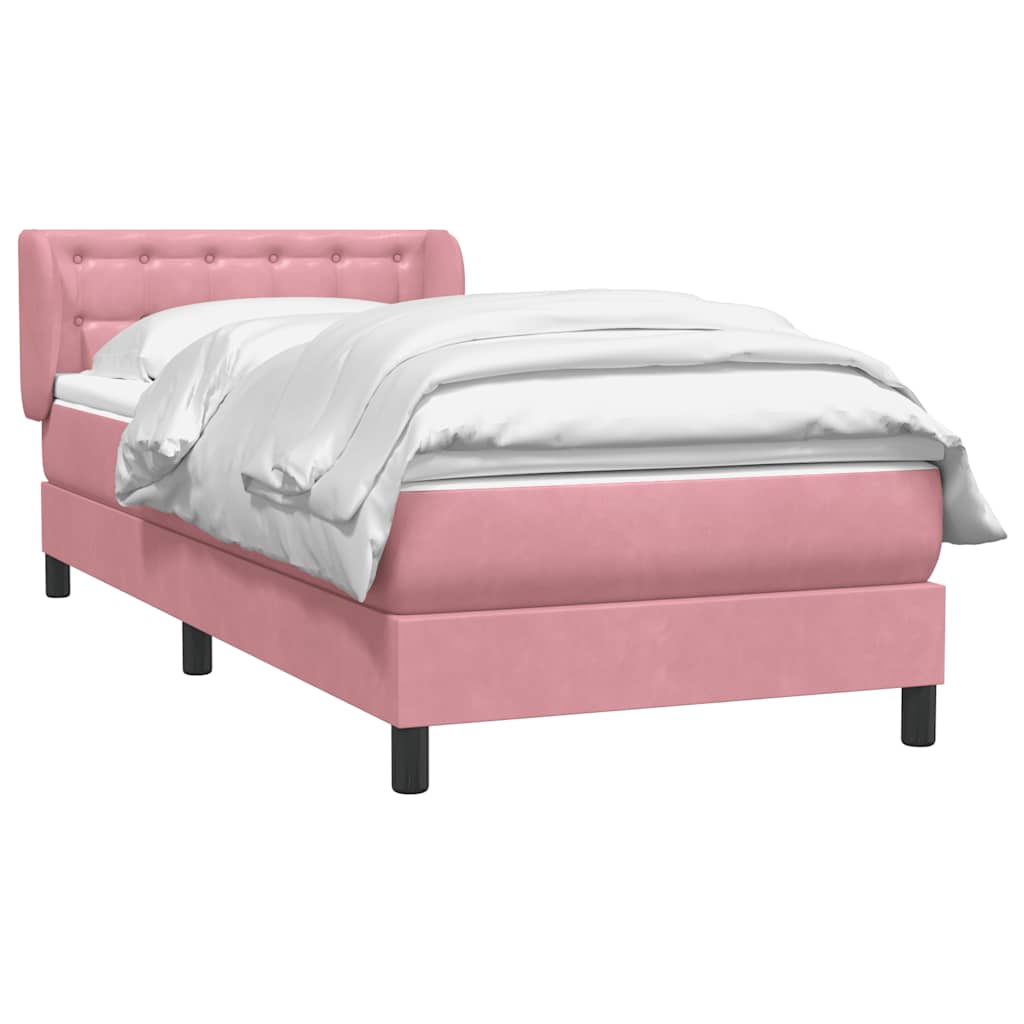 Boxspringbett mit Matratze Rosa 80x220 cm Samt