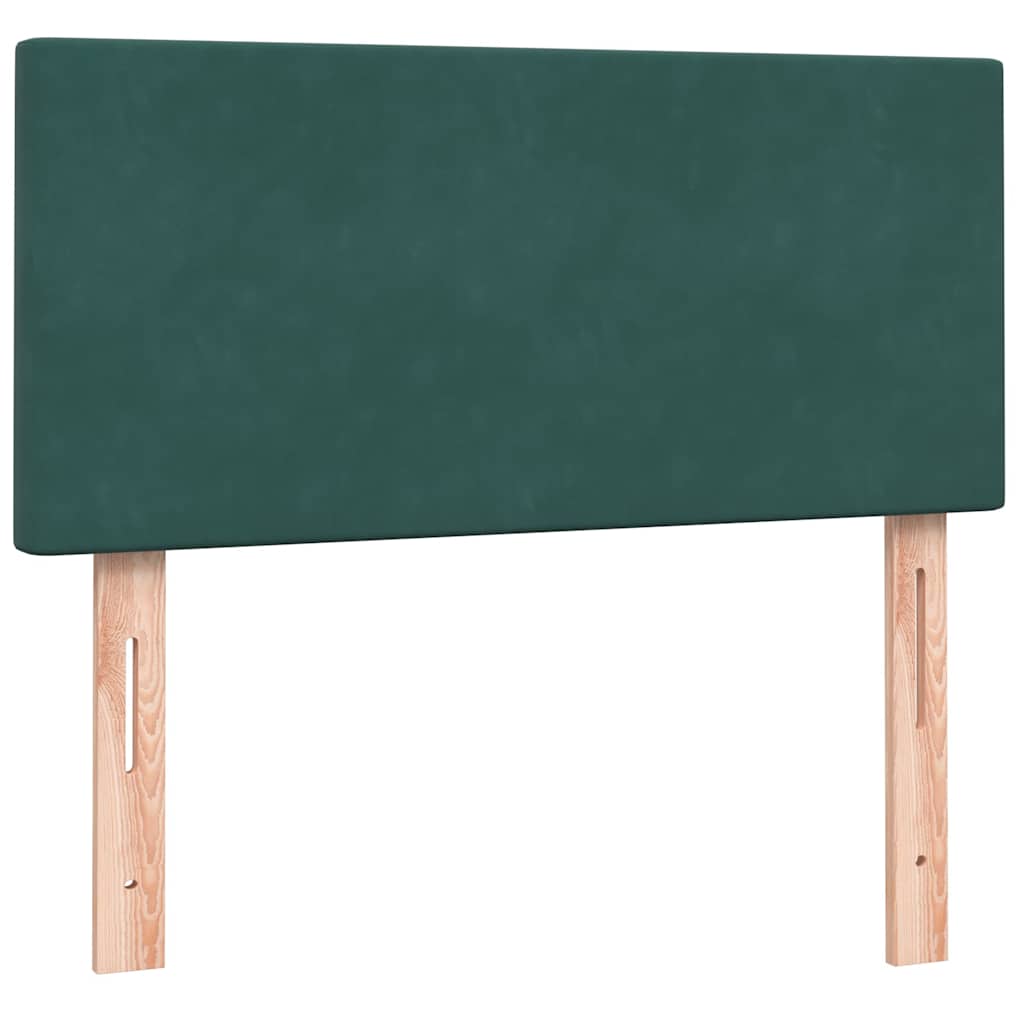 Boxspringbett mit Matratze Dunkelgrün 80x220 cm Samt