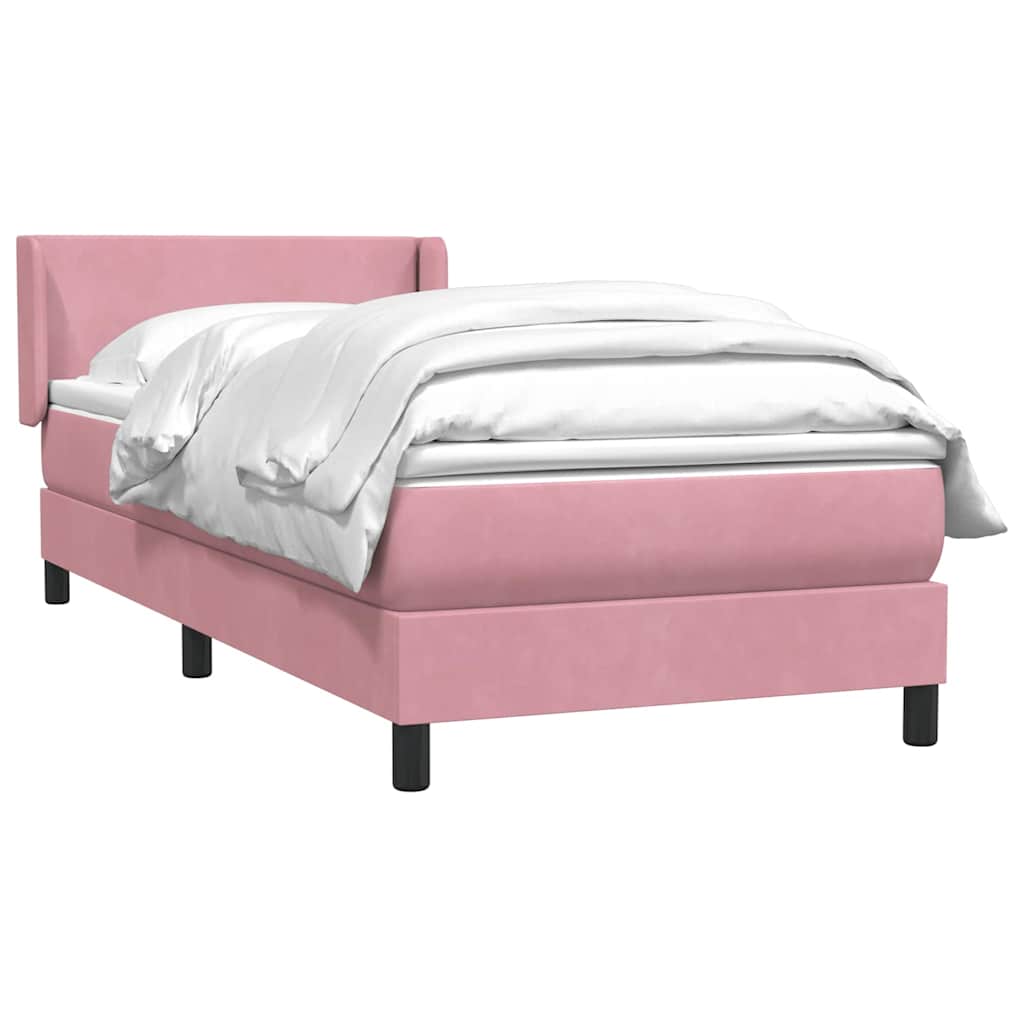 Boxspringbett mit Matratze Rosa 80x220 cm Samt