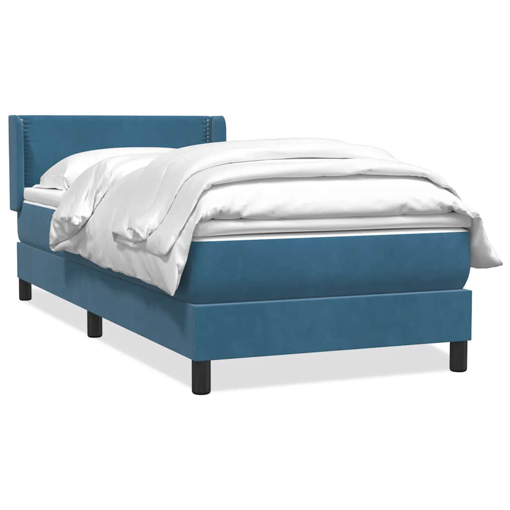 Boxspringbett mit Matratze Dunkelblau 100x210 cm Samt