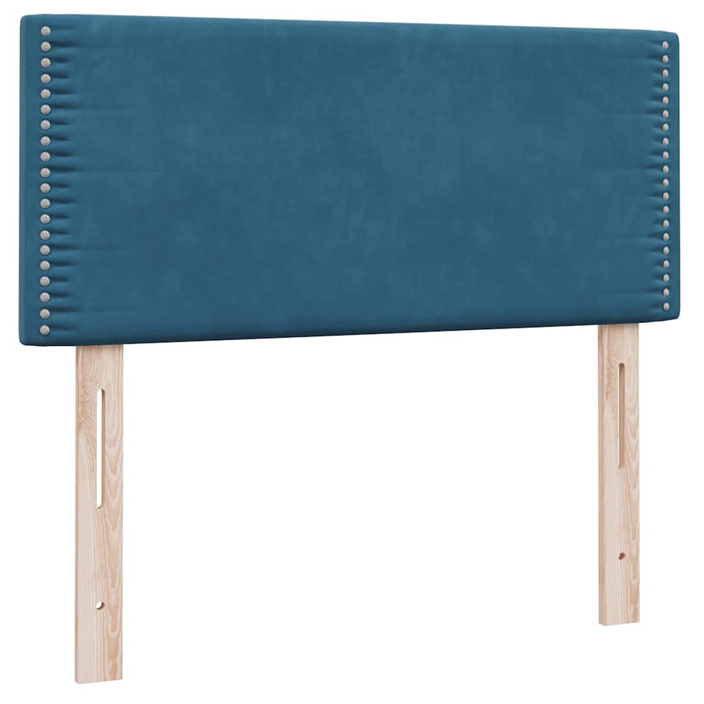 Boxspringbett mit Matratze Dunkelblau 100x210 cm Samt