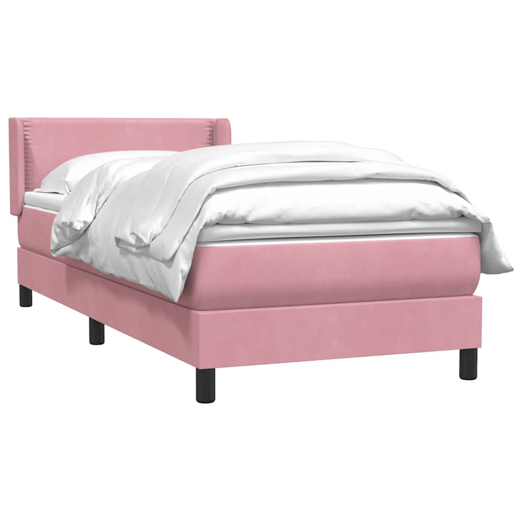 Boxspringbett mit Matratze Rosa 80x220 cm Samt