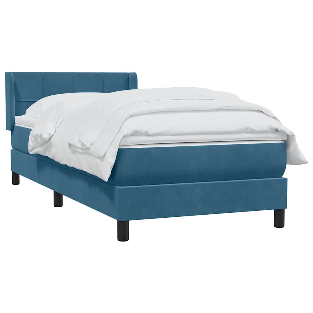 Boxspringbett mit Matratze Dunkelblau 80x220 cm Samt