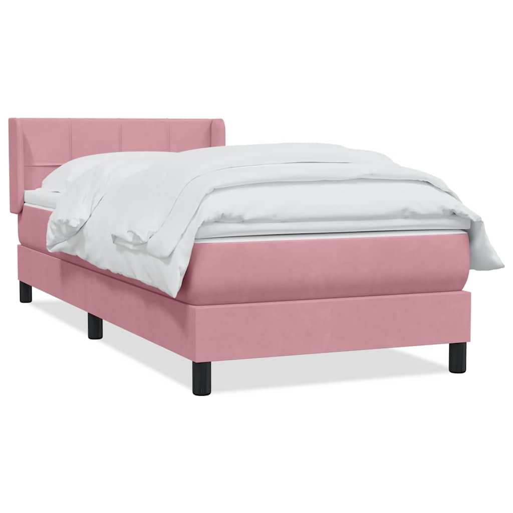 Boxspringbett mit Matratze Rosa 100x220 cm Samt