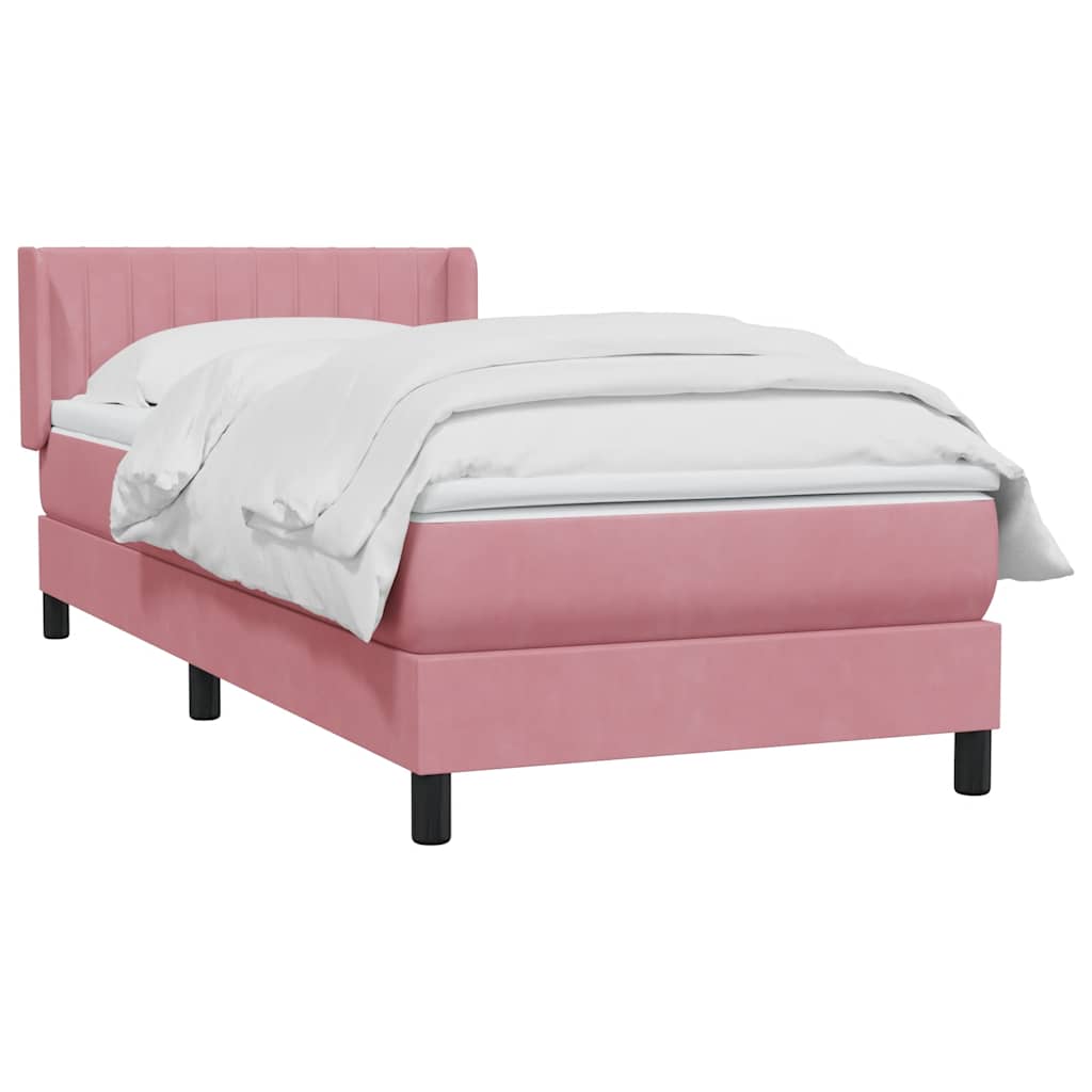 Boxspringbett mit Matratze Rosa 100x220 cm Samt