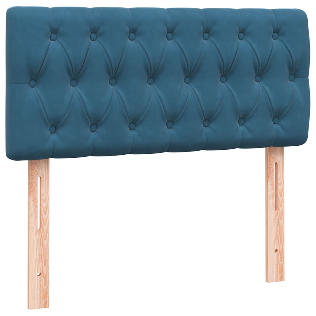 Boxspringbett mit Matratze Dunkelblau 80x220 cm Samt