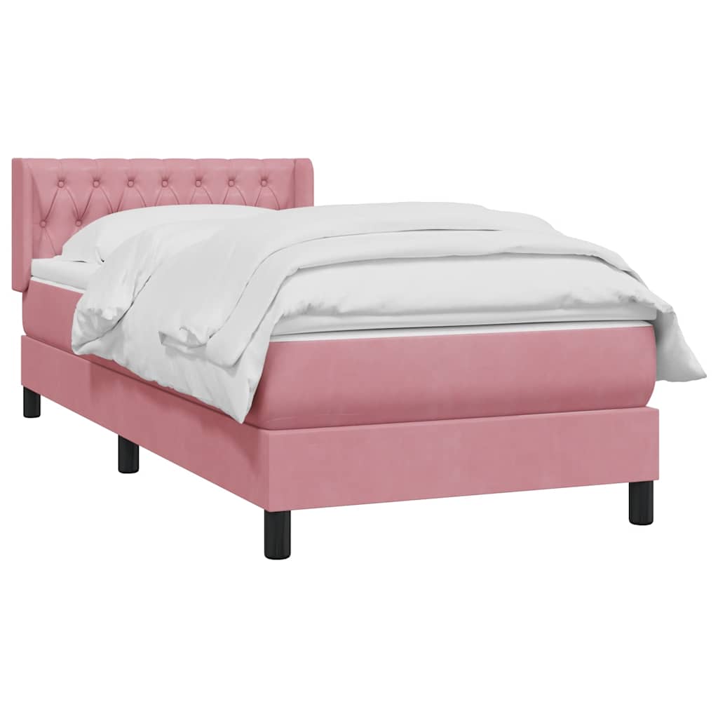 Boxspringbett mit Matratze Rosa 100x220 cm Samt