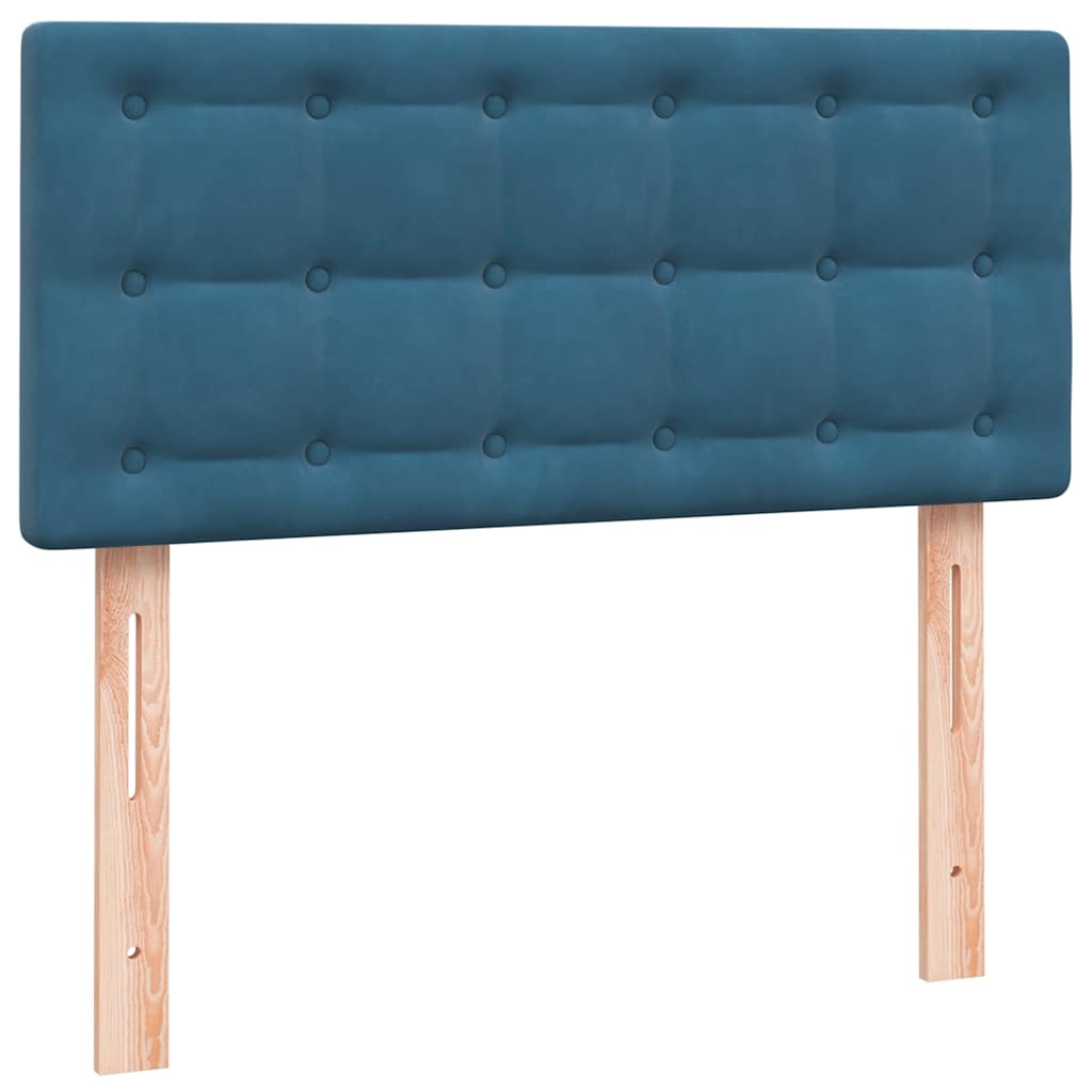 Boxspringbett mit Matratze Dunkelblau 100x210 cm Samt