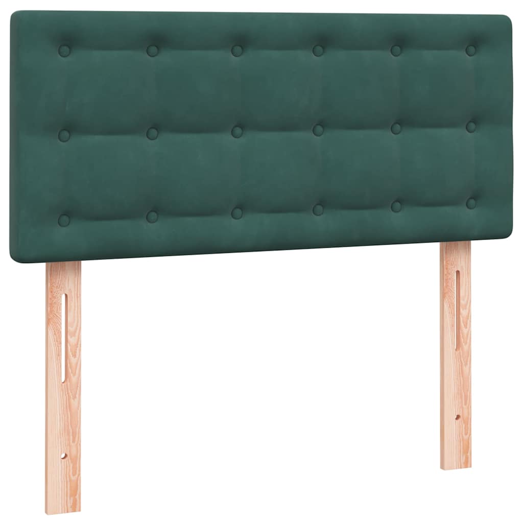 Boxspringbett mit Matratze Dunkelgrün 80x220 cm Samt