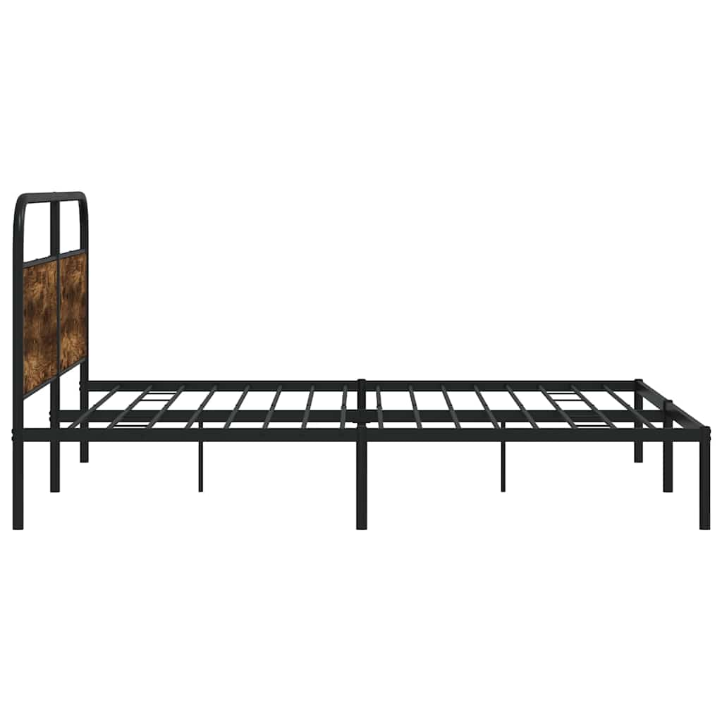 Metallbett ohne Matratze Räuchereiche 183x213 cm