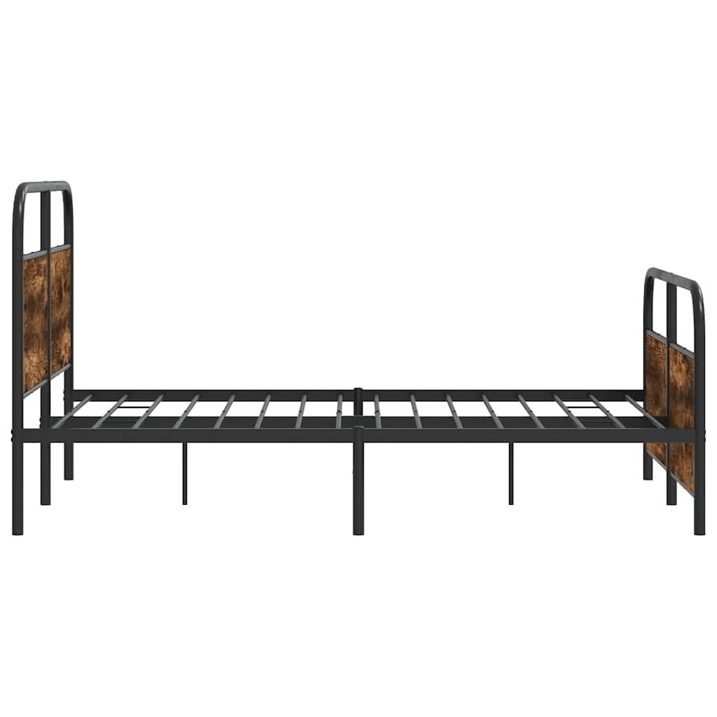 Metallbett ohne Matratze Räuchereiche 140x190 cm