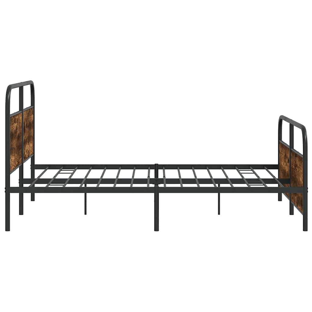 Metallbett ohne Matratze Räuchereiche 200x200 cm
